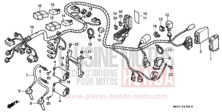 KABELBAUM von CB1300 Super Bold'or ABS FIGHTING RED (R134) von 1994
